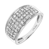 0.5ct Round Diamond Pave Set Half Eternity Cocktail Ring in UK Hallmarked 9ct White Gold